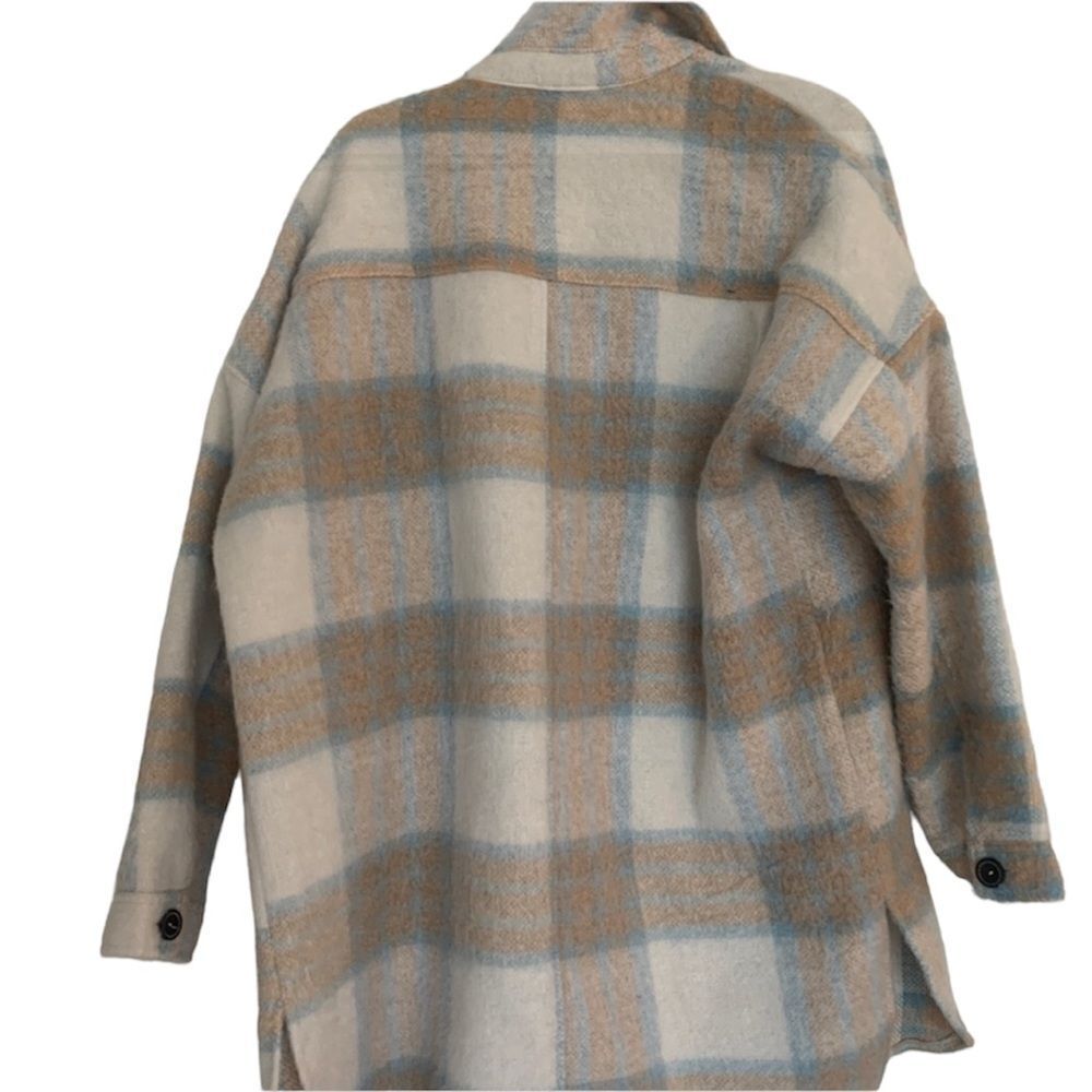Plaid Button Down Shacket Coat - image 3